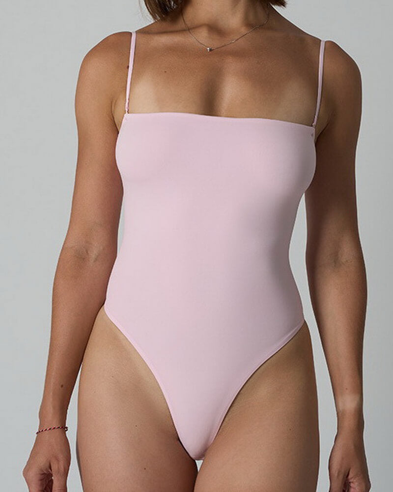 NURO Women's Removable Strap Camisole Bodysuit, Lightweight Slimming One-Piece