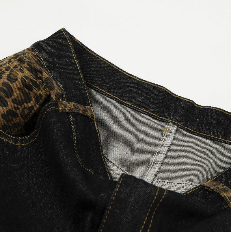 NURO Women's Retro Embroidered Straight Leg Jeans, Vintage Blue and Black Denim Pants for Fall