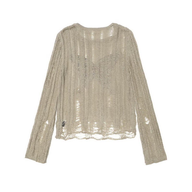 NURO Women's Retro Long Sleeve Knit Top, Slim Fit Statement Sweater