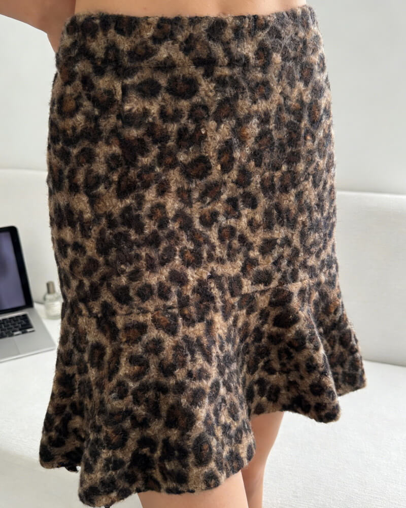 NURO Women's Retro Plaid Wool Blend Midi Skirt - Flared Fish Tail Hem, Thick Winter A-Line Skirt with Gather Details