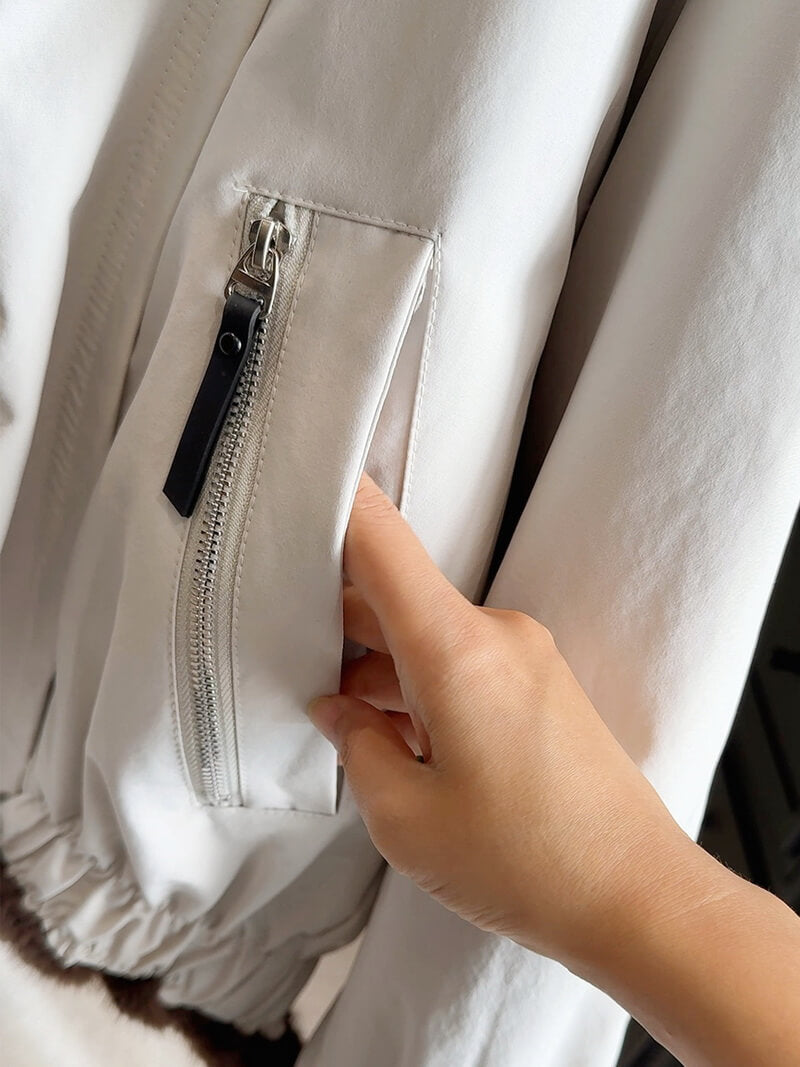 NURO Women's Reversible Faux Fur Jacket – Detachable Collar Oversized Coat