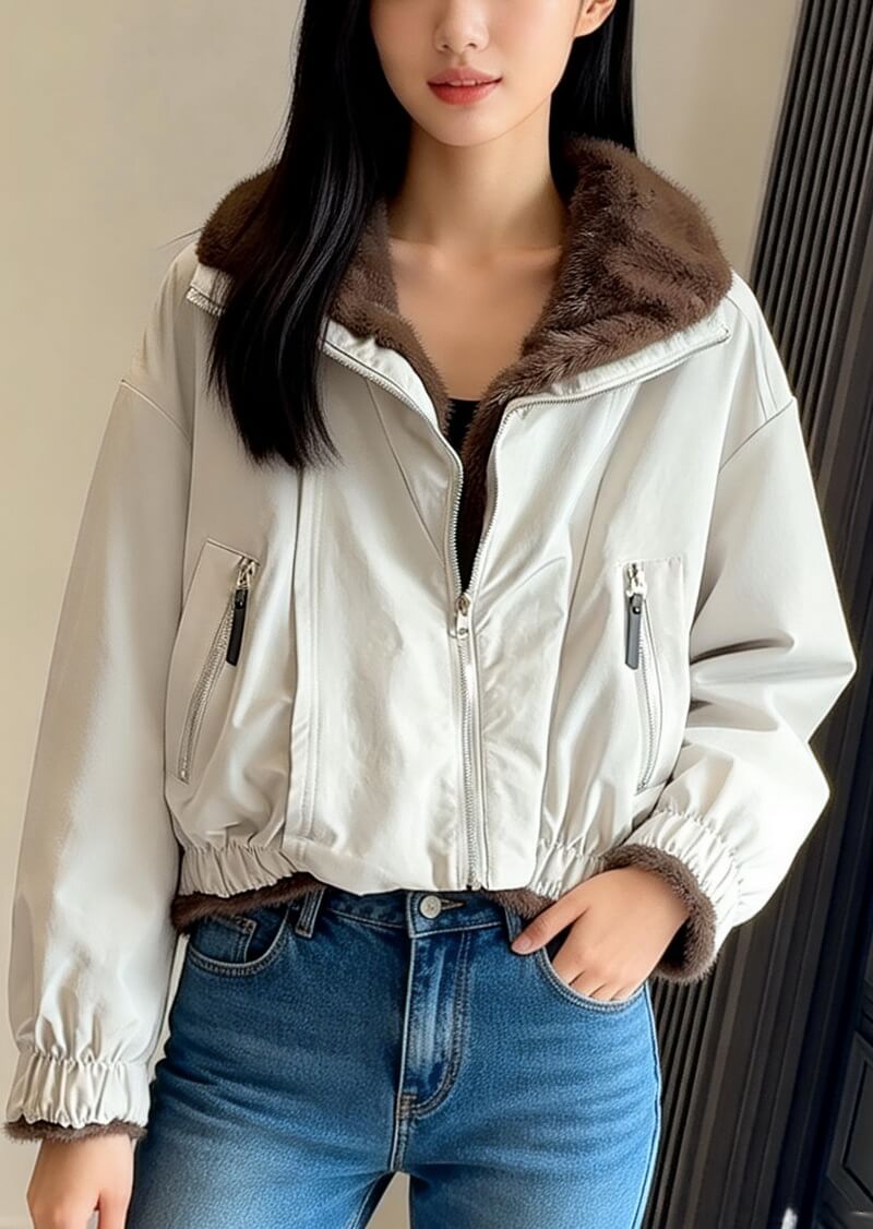 NURO Women's Reversible Faux Fur Jacket – Detachable Collar Oversized Coat