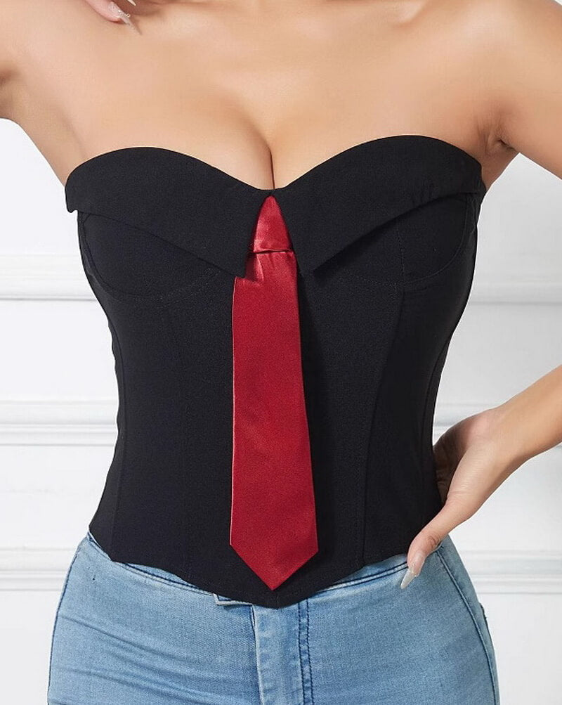 NURO Women's Ribbed Bustier Top – Built-In Bra Cami with Removable Padding