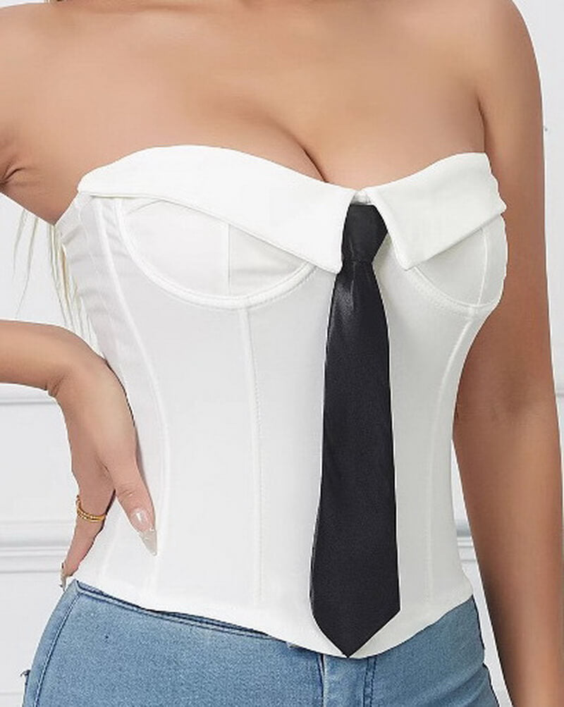 NURO Women's Ribbed Bustier Top – Built-In Bra Cami with Removable Padding