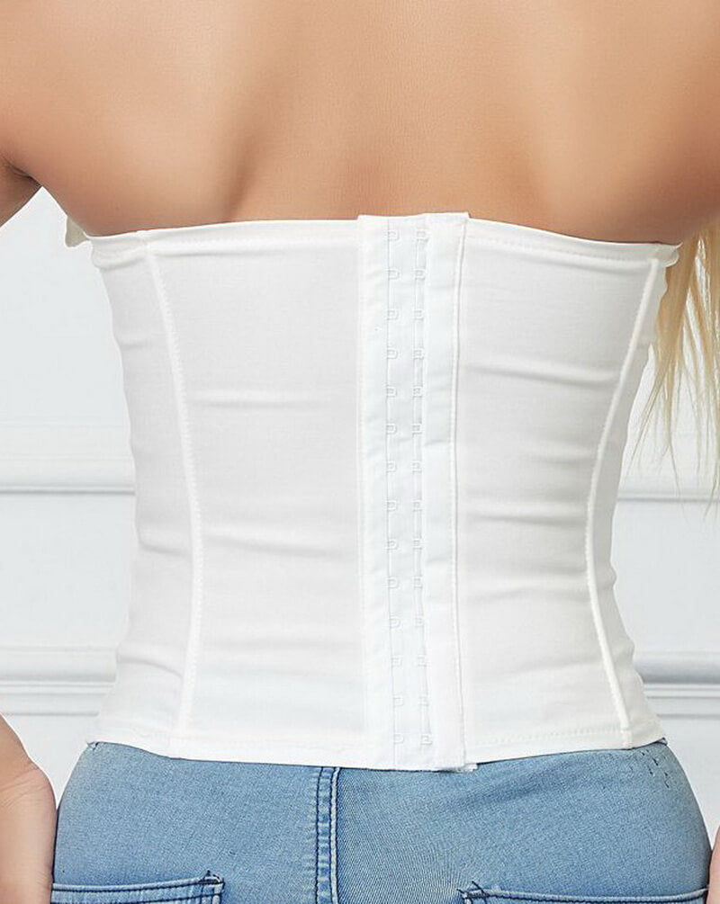 NURO Women's Ribbed Bustier Top – Built-In Bra Cami with Removable Padding