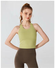 NURO Women's Ribbed French Back High-Support Sports Bra