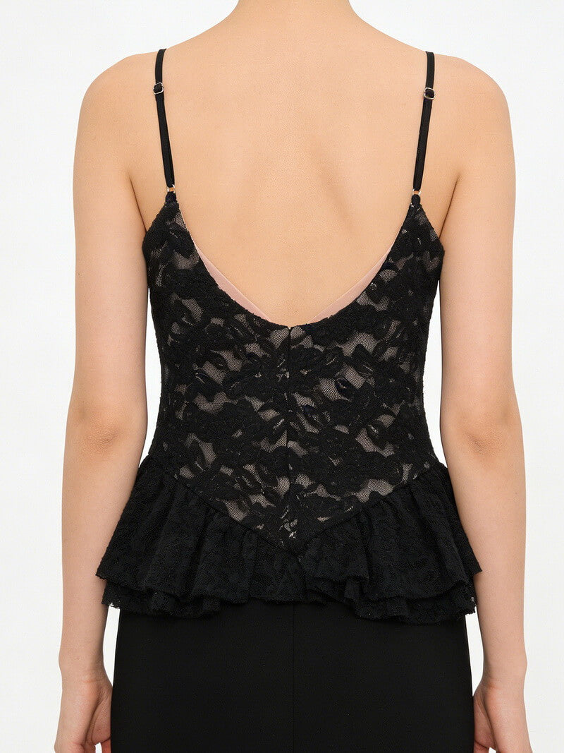 NURO Women's Ribbed Knit Bustier Top - Sexy Crop Top with Flared Hem