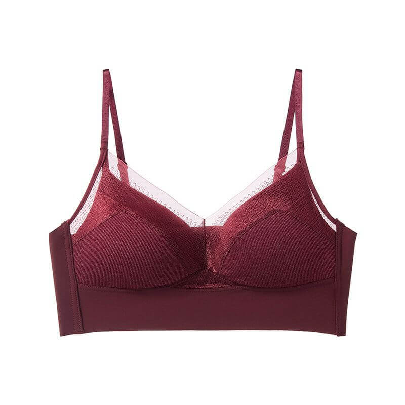 NURO Women's Ribbed Lace Bandeau, Seamless Thin Cup Bra Top