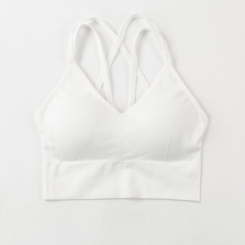 NURO Women's Ribbed Longline Bralette, Medium Support Sports Bra Top