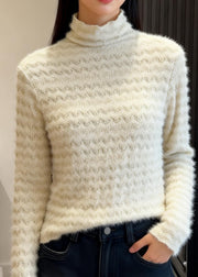 NURO Women's Ruffled High-Neck Lace Blouse, Sheer Long Sleeve Top for Layering and Casual Wear