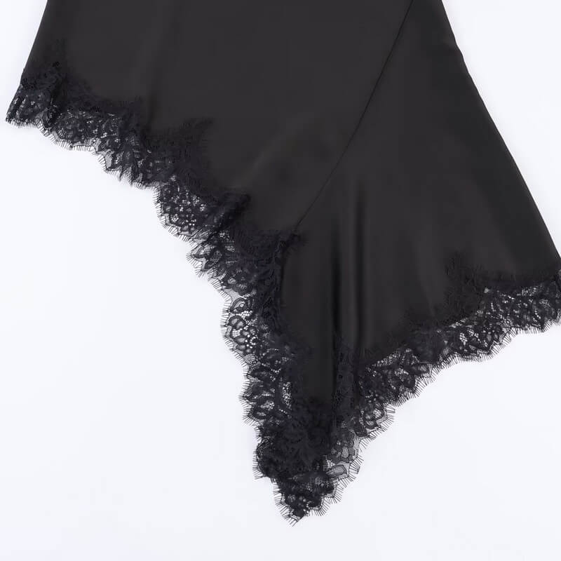 NURO Women's Satin Slip Mini Dress with V Neck - Elegant Night Out Dress