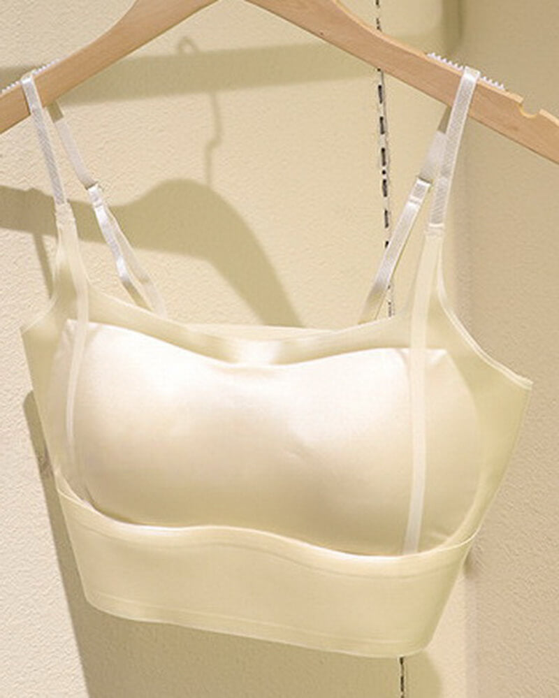 NURO Women's Seamless Bandeau Bra, Thin Cup T-Shirt Style Bralette