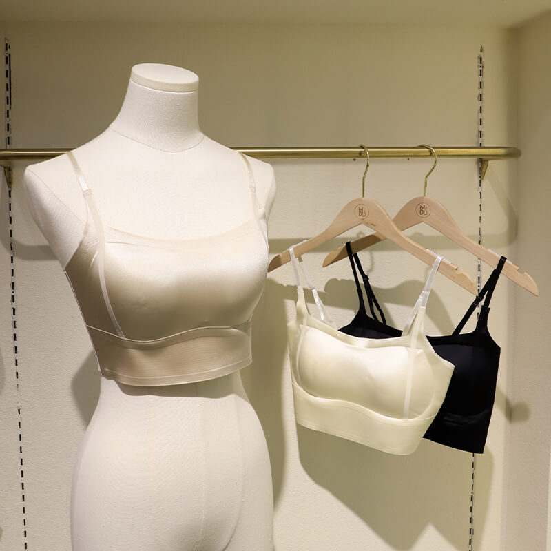 NURO Women's Seamless Bandeau Bra, Thin Cup T-Shirt Style Bralette