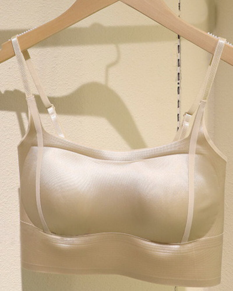 NURO Women's Seamless Bandeau Bra, Thin Cup T-Shirt Style Bralette