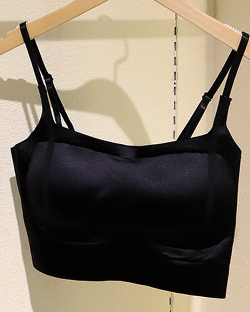 NURO Women's Seamless Bandeau Bra, Thin Cup T-Shirt Style Bralette