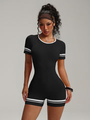 NURO Women's Seamless Color Block Workout Bodysuit