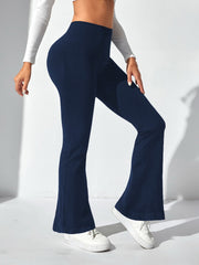 NURO Women's Seamless High-Waist Flared Yoga Pants with V-Cut Back