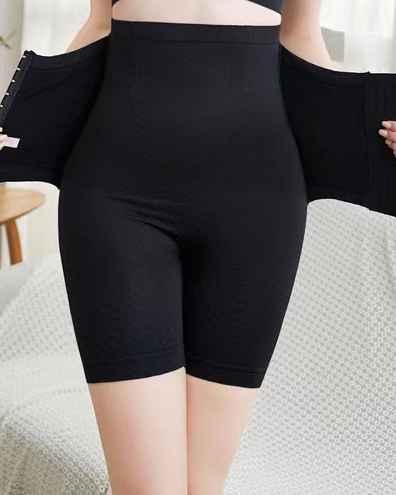 NURO Women's Seamless High-Waist Sculpting Shorts with Hook Closure