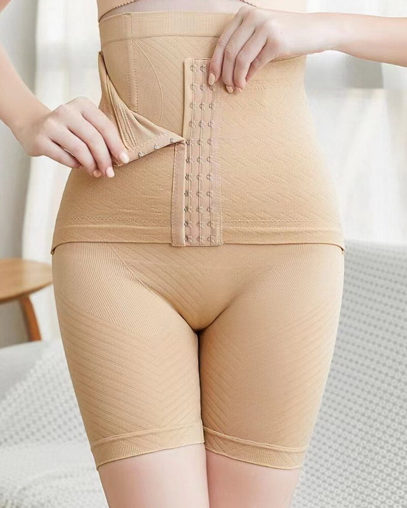 NURO Women's Seamless High-Waist Sculpting Shorts with Hook Closure