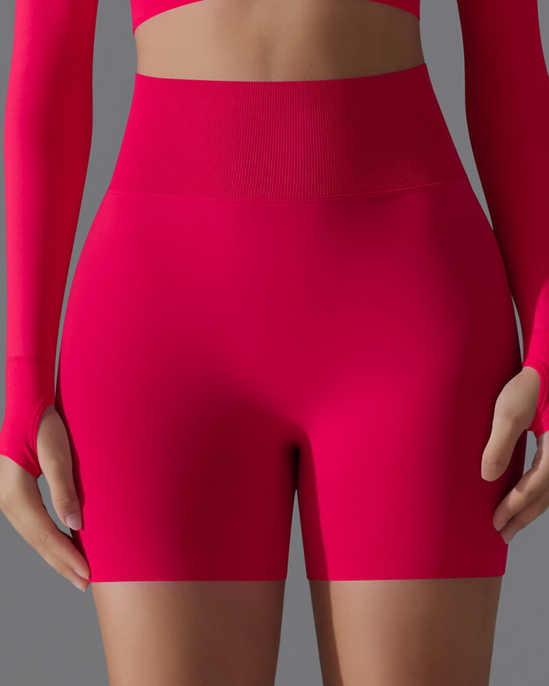 NURO Women's Seamless High-Waist Workout Shorts, Tummy Control Yoga Running Shorts