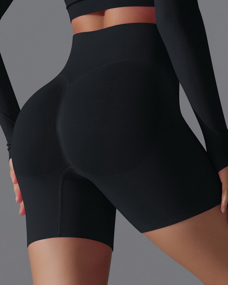 NURO Women's Seamless High-Waist Workout Shorts, Tummy Control Yoga Running Shorts