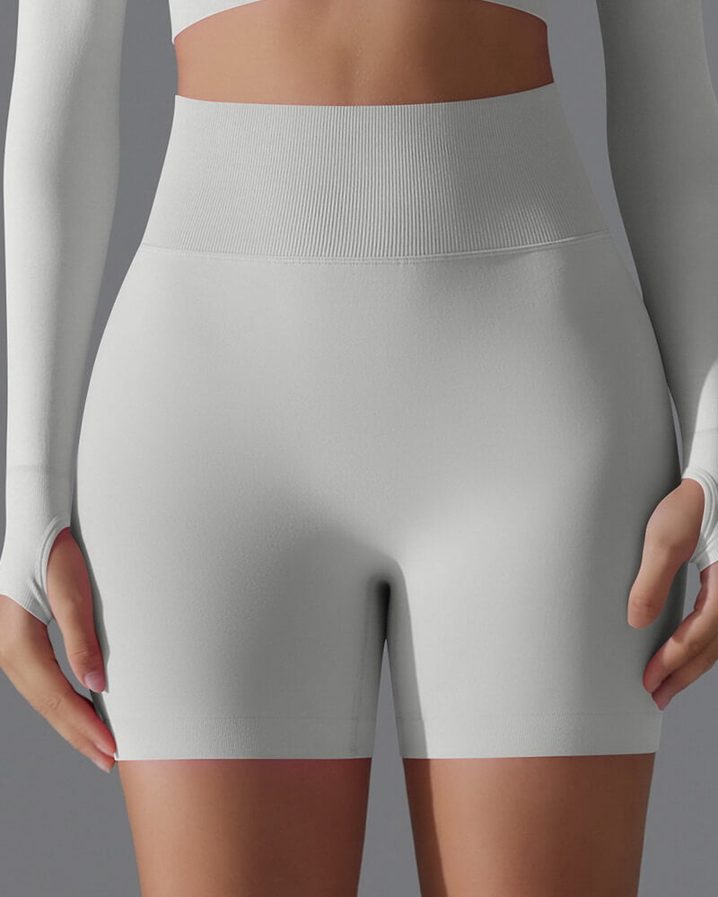 NURO Women's Seamless High-Waist Workout Shorts, Tummy Control Yoga Running Shorts