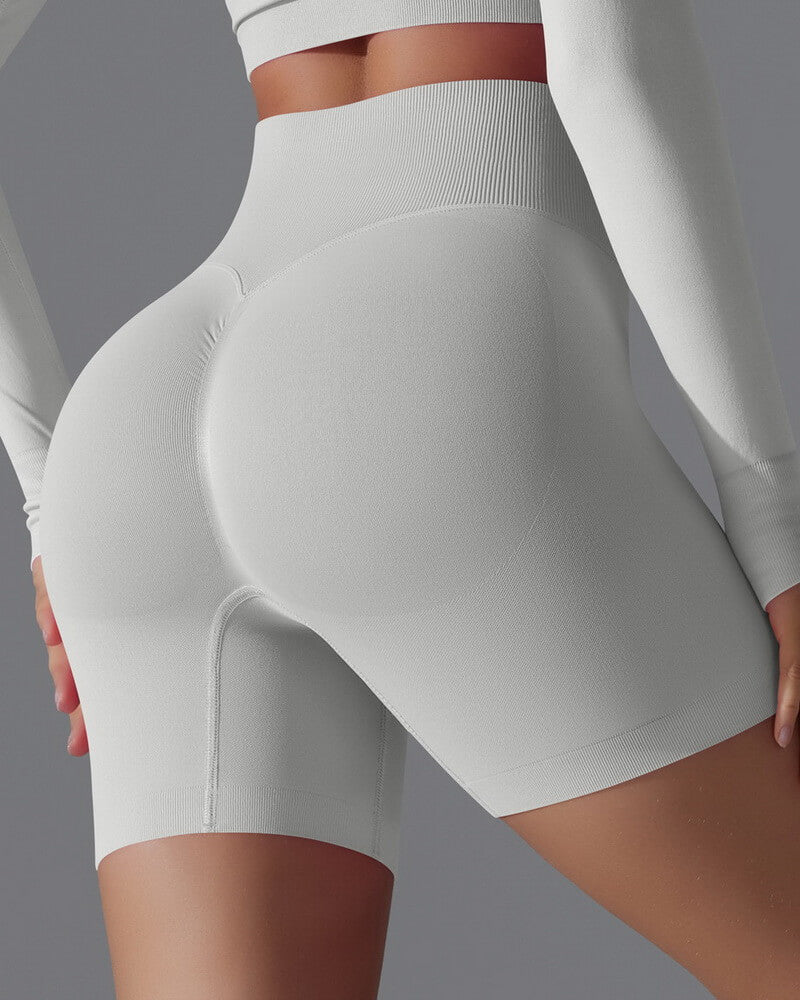 NURO Women's Seamless High-Waist Workout Shorts, Tummy Control Yoga Running Shorts