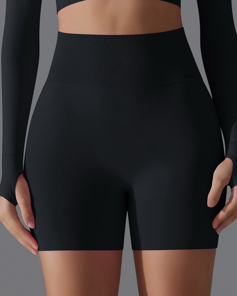 NURO Women's Seamless High-Waist Workout Shorts, Tummy Control Yoga Running Shorts