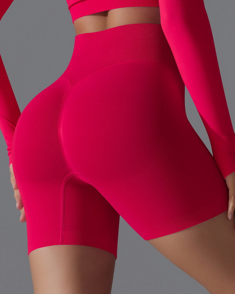 NURO Women's Seamless High-Waist Workout Shorts, Tummy Control Yoga Running Shorts