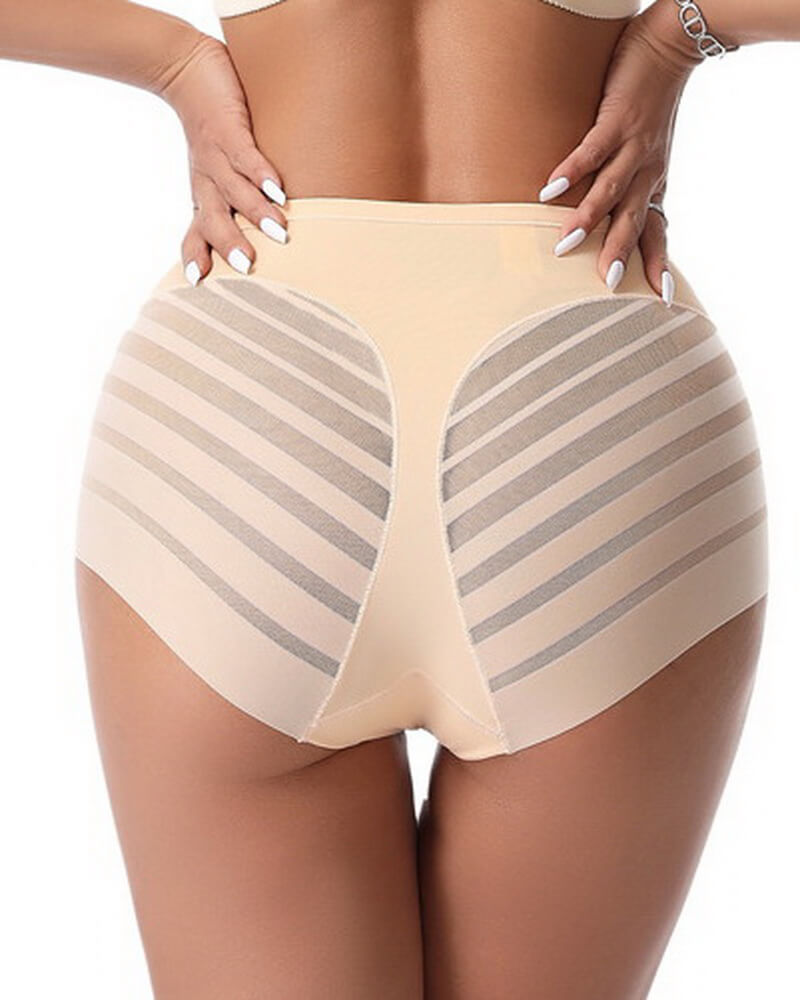 NURO Women's Seamless Lace Waistband Panty, Breathable Mid-Rise Underwear