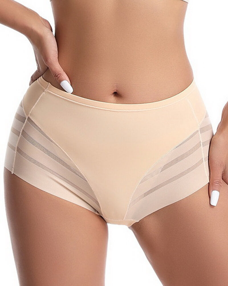 NURO Women's Seamless Lace Waistband Panty, Breathable Mid-Rise Underwear