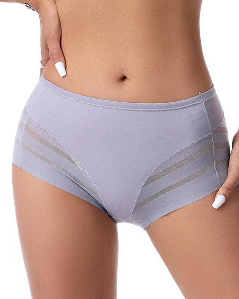 NURO Women's Seamless Lace Waistband Panty, Breathable Mid-Rise Underwear