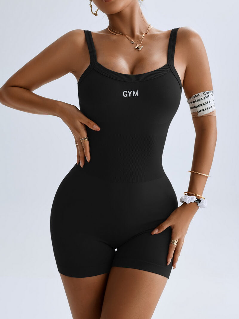 NURO Women's Seamless One-Piece Yoga Jumpsuit with Built-in Bras