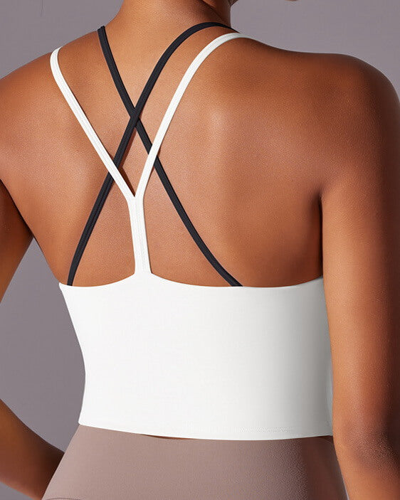 NURO Women's Seamless Racerback Sports Bra, Built-In Cup Workout Tank Top