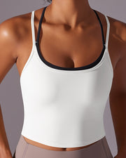 NURO Women's Seamless Racerback Sports Bra, Built-In Cup Workout Tank Top