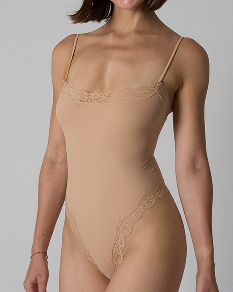 NURO Women's Seamless Workout Bodysuit, Sculpting High-Neck Unitard with Adjustable Straps