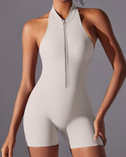 NURO Women's Seamless Zip-Front High-Intensity Workout Bodysuit