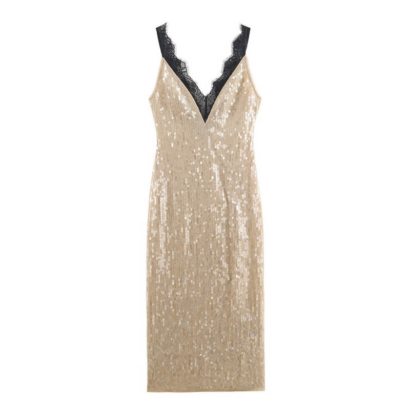 NURO Women's Sequin Lace Evening Gown