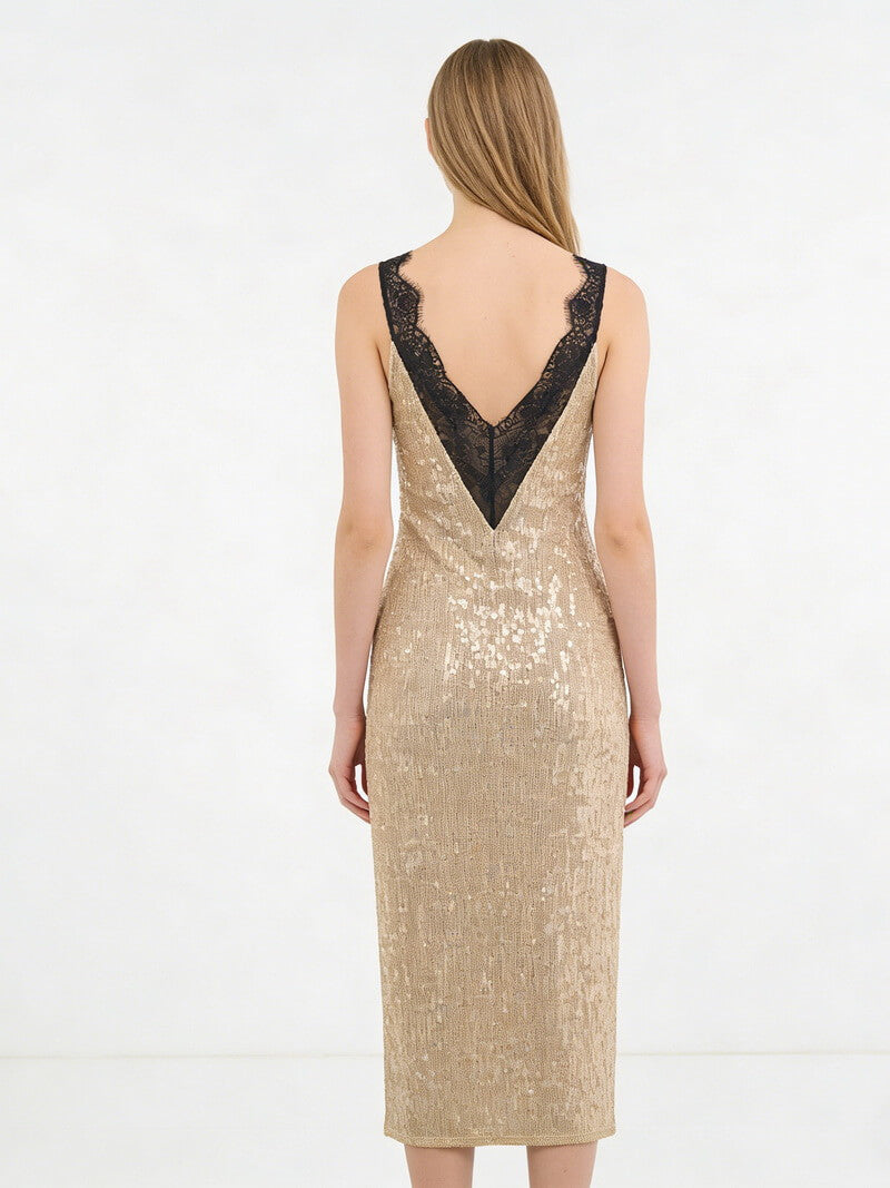 NURO Women's Sequin Lace Evening Gown