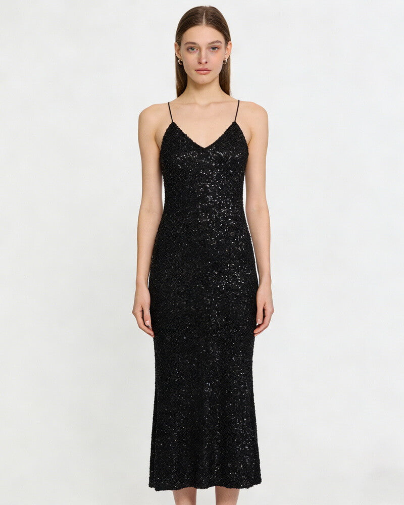 NURO Women's Sequin Slip Dress