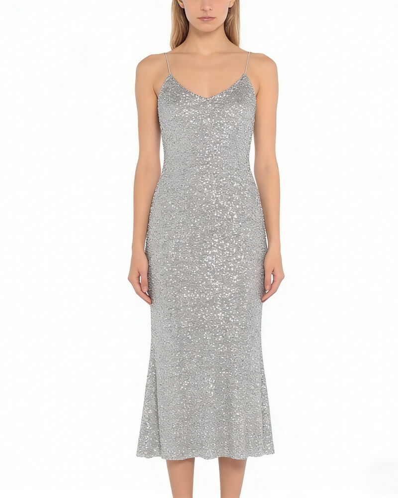 NURO Women's Sequin Slip Dress