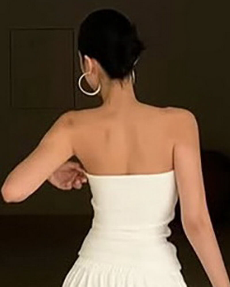 NURO Women's Sequin Tube Top Strapless Bustier Crop Top