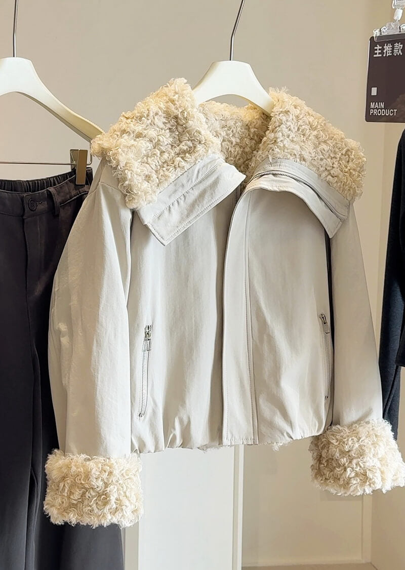 NURO Women's Sherpa Lined Zip-Up Jacket – Oversized Fleece Coat with Large Collar