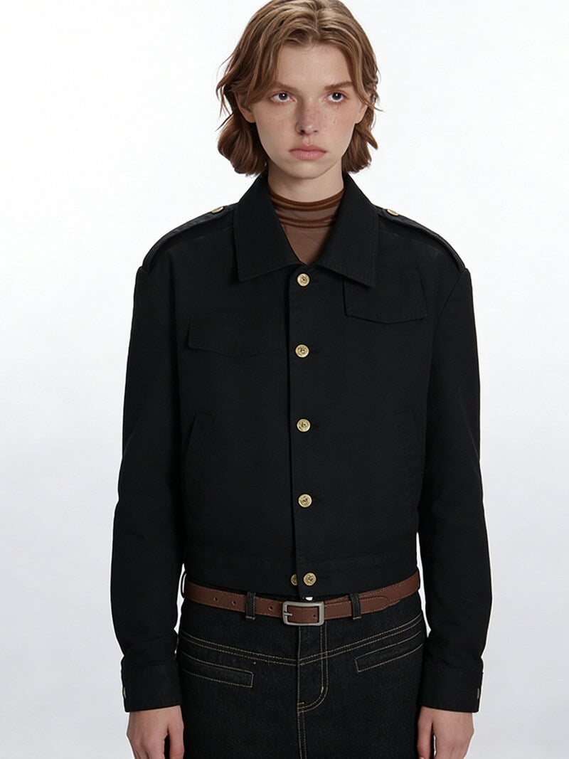 NURO Women's Short Workwear Jacket, Slim Fit Long Sleeve Utility Coat for Autumn