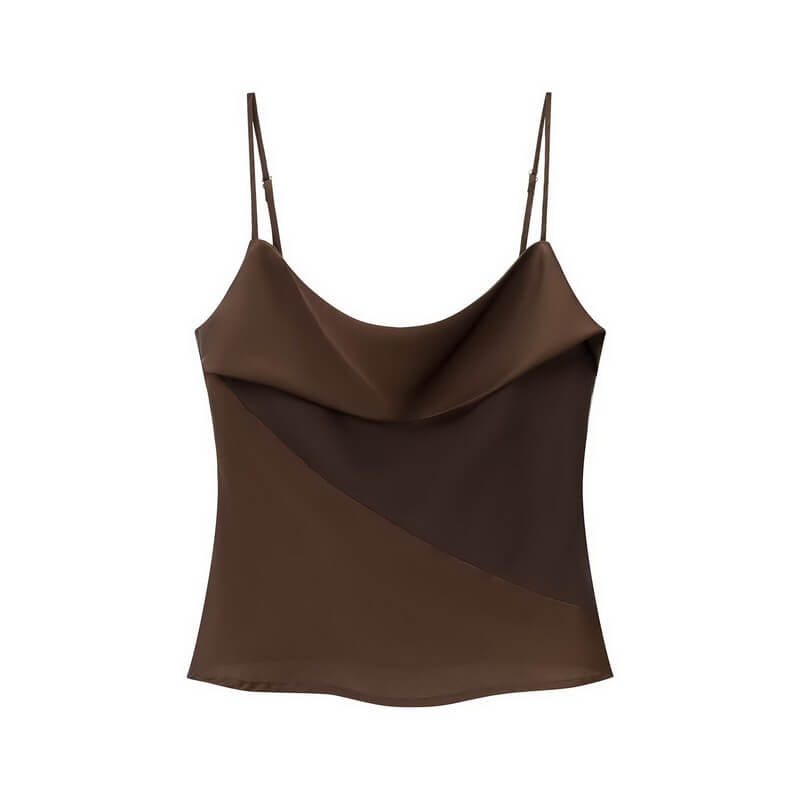 NURO Women's Silk-Look Lace Trim Bustier Top