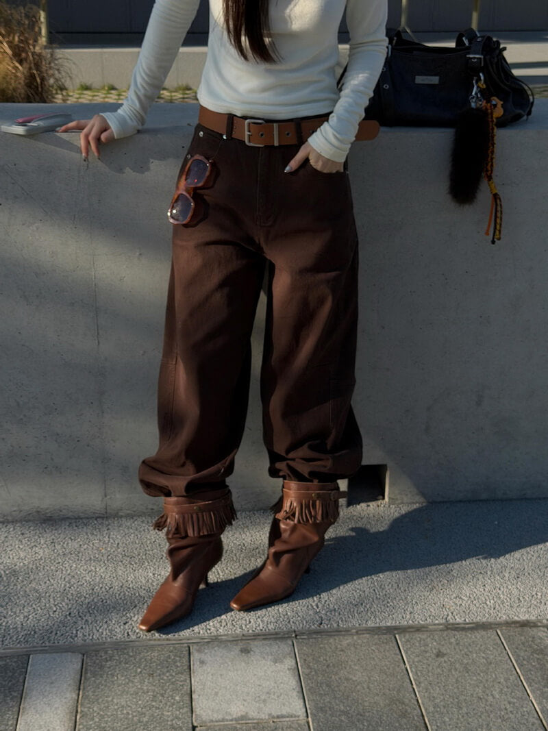 NURO Women's Straight Leg Denim Jeans with High-Temp Shaping - Low Rise Slim Fit Vintage Washed Streetwear Pants