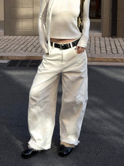 NURO Women's Straight Leg Denim Jeans with High-Temp Shaping - Low Rise Slim Fit Vintage Washed Streetwear Pants