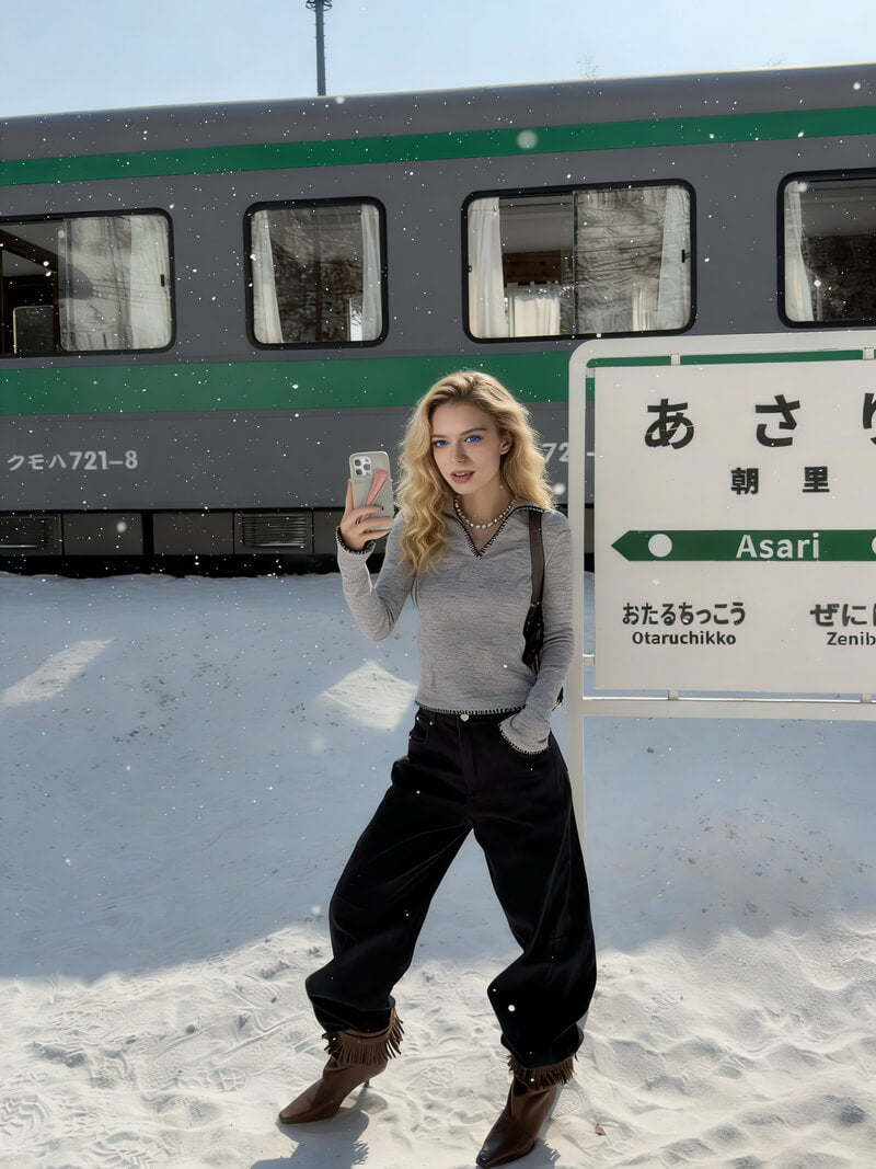 NURO Women's Straight Leg Denim Jeans with High-Temp Shaping - Low Rise Slim Fit Vintage Washed Streetwear Pants