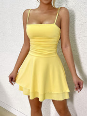 NURO Women's Strapless Backless Bodycon Mini Dress, High Waist A-Line Cocktail Dress