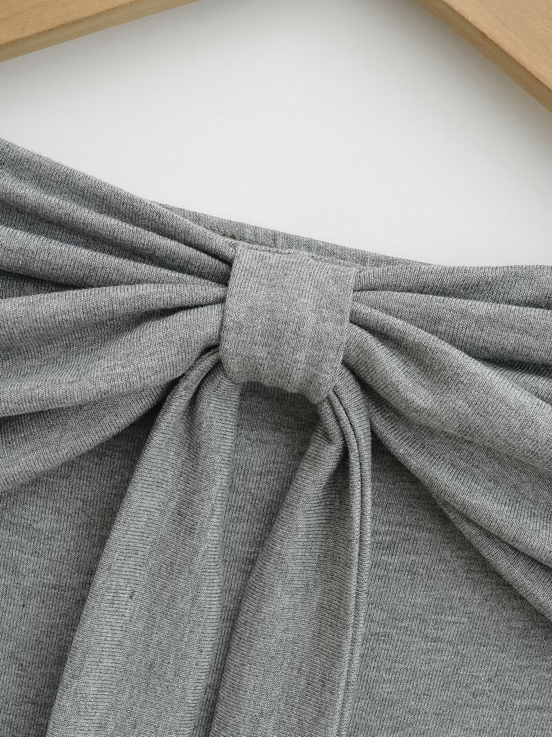 NURO Women's Strapless Bow Detail Bustier, Corset Style Crop Top